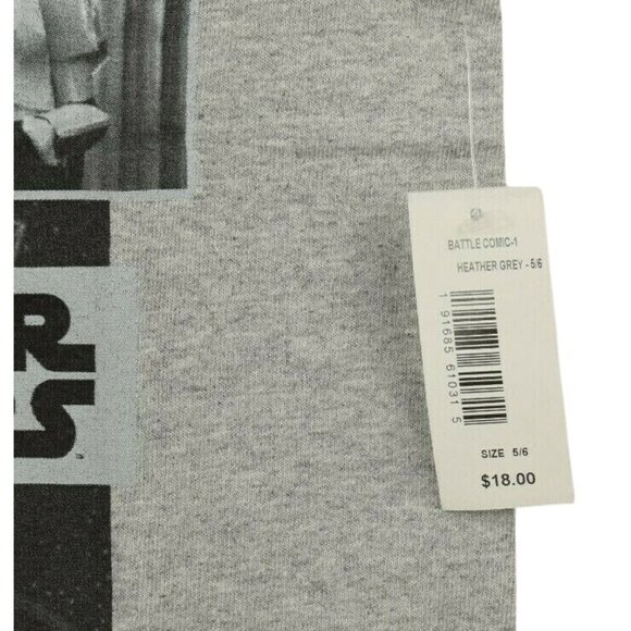 Mad Engine Star Wars Kids 5 to 6 Empire Battle Comic Gray Short Sleeve T-Shirt - Picture 3 of 5